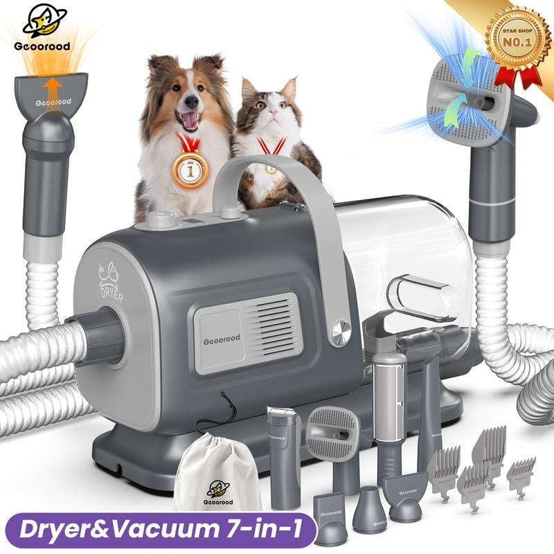 【Geoorood】Dog Grooming Vacuum Kit, Pet Grooming Vacuum with Clipper Nail Grinder, 2.5L Dust Cup Dog Deshedding Vacuum Brush with 4-6 Pet Grooming Tools for Shedding Pet Hair, Professional Pet Grooming Vacuum Kit, Cute Kitten #Fallfreshness