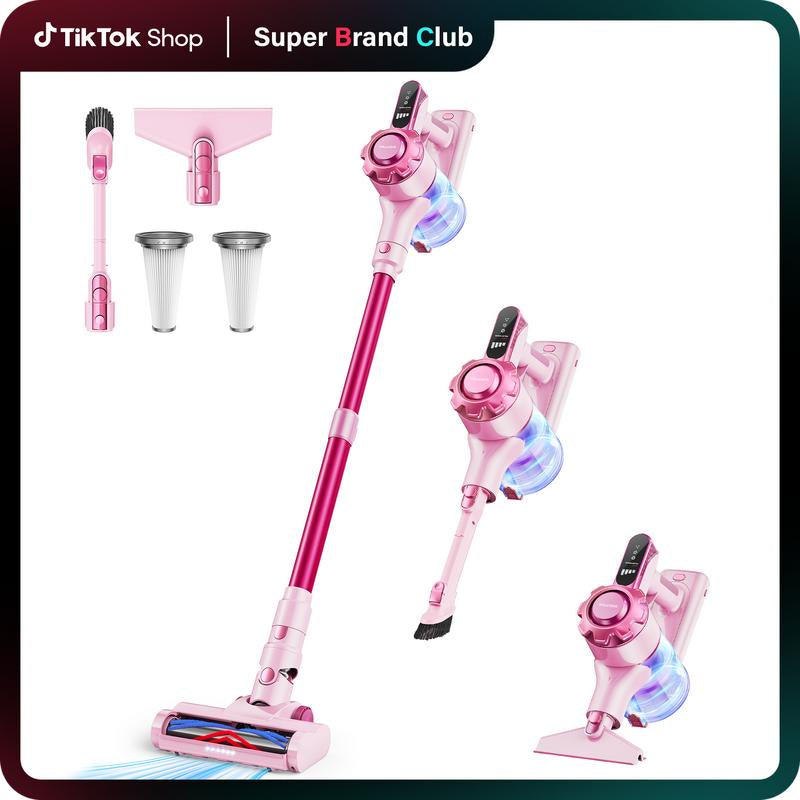 Homeika Newly Upgraded Trucozie T350 Cordless Vacuum Features an 8-In-1 Lightweight Design with up to 45 Minutes of Runtime and 33Kpa of Powerful Suction. This Rechargeable Cordless Vacuum Is Ideal for Carpets, Tiles, Pet Hair, and Hardwood Floors.
