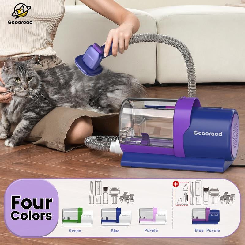 【Geoorood】Dog Grooming Vacuum Kit, Pet Grooming Vacuum with Clipper Nail Grinder, 2.5L Dust Cup Dog Deshedding Vacuum Brush with 4-6 Pet Grooming Tools for Shedding Pet Hair, Professional Pet Grooming Vacuum Kit, Cute Kitten #Fallfreshness