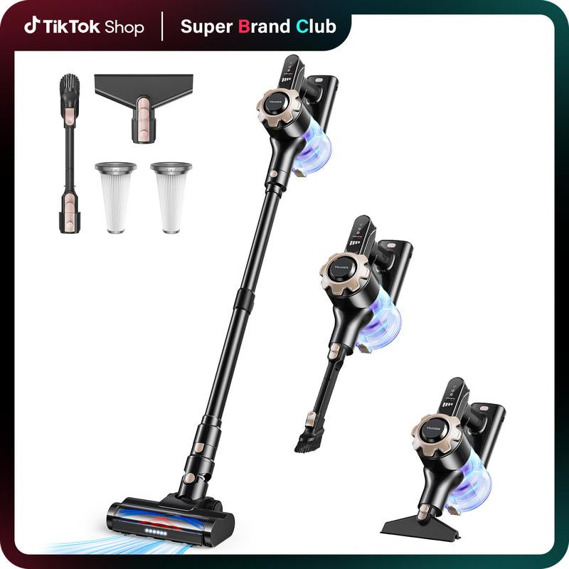 Homeika Newly Upgraded Trucozie T350 Cordless Vacuum Features an 8-In-1 Lightweight Design with up to 45 Minutes of Runtime and 33Kpa of Powerful Suction. This Rechargeable Cordless Vacuum Is Ideal for Carpets, Tiles, Pet Hair, and Hardwood Floors.