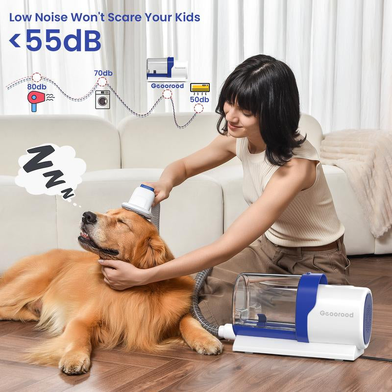 【Geoorood】Dog Grooming Vacuum Kit, Pet Grooming Vacuum with Clipper Nail Grinder, 2.5L Dust Cup Dog Deshedding Vacuum Brush with 4-6 Pet Grooming Tools for Shedding Pet Hair, Professional Pet Grooming Vacuum Kit, Cute Kitten #Fallfreshness