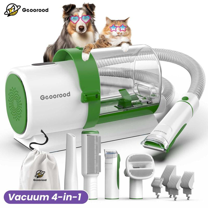 【Geoorood】Dog Grooming Vacuum Kit, Pet Grooming Vacuum with Clipper Nail Grinder, 2.5L Dust Cup Dog Deshedding Vacuum Brush with 4-6 Pet Grooming Tools for Shedding Pet Hair, Professional Pet Grooming Vacuum Kit, Cute Kitten #Fallfreshness