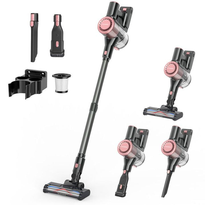 Homeika Newly Upgraded Trucozie T350 Cordless Vacuum Features an 8-In-1 Lightweight Design with up to 45 Minutes of Runtime and 33Kpa of Powerful Suction. This Rechargeable Cordless Vacuum Is Ideal for Carpets, Tiles, Pet Hair, and Hardwood Floors.