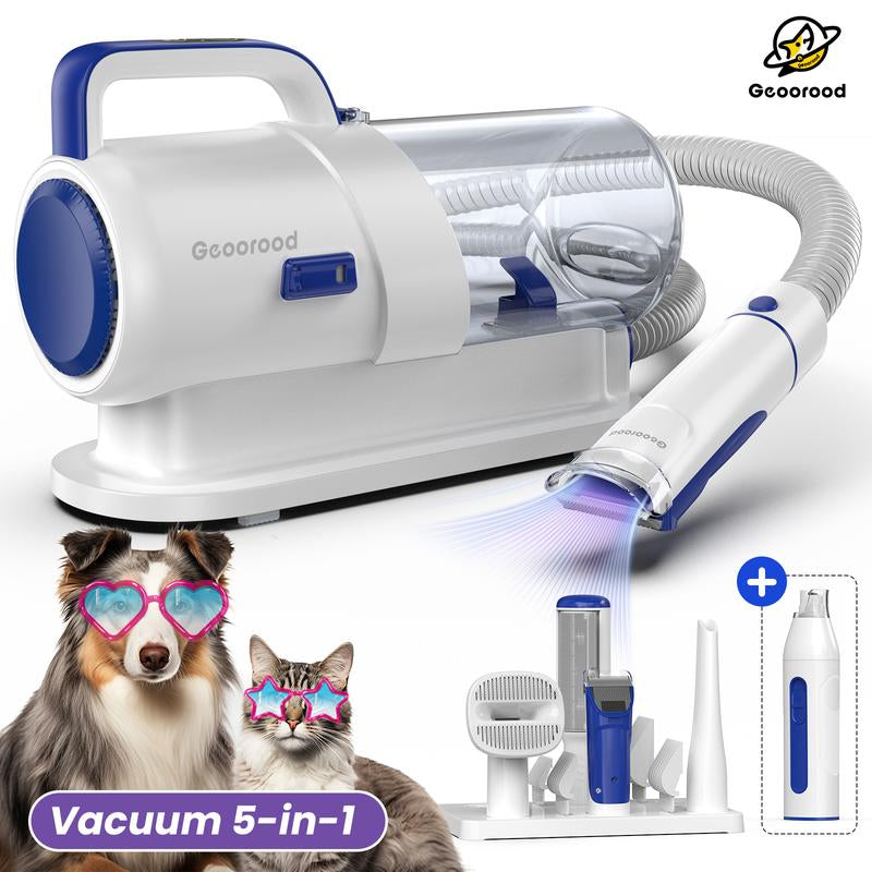 【Geoorood】Dog Grooming Vacuum Kit, Pet Grooming Vacuum with Clipper Nail Grinder, 2.5L Dust Cup Dog Deshedding Vacuum Brush with 4-6 Pet Grooming Tools for Shedding Pet Hair, Professional Pet Grooming Vacuum Kit, Cute Kitten #Fallfreshness