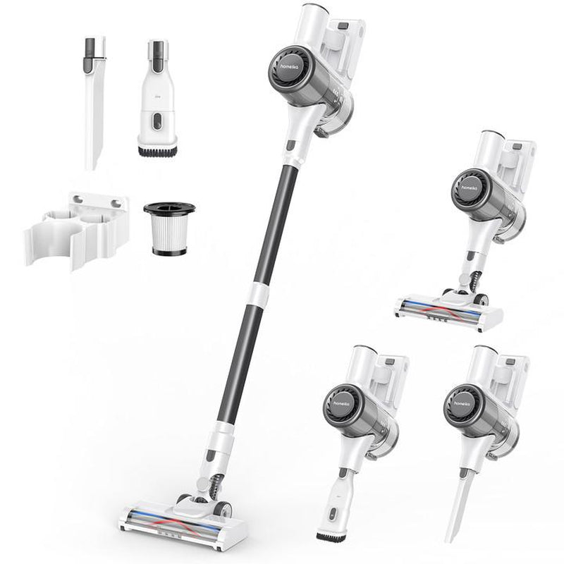 Homeika Newly Upgraded Trucozie T350 Cordless Vacuum Features an 8-In-1 Lightweight Design with up to 45 Minutes of Runtime and 33Kpa of Powerful Suction. This Rechargeable Cordless Vacuum Is Ideal for Carpets, Tiles, Pet Hair, and Hardwood Floors.