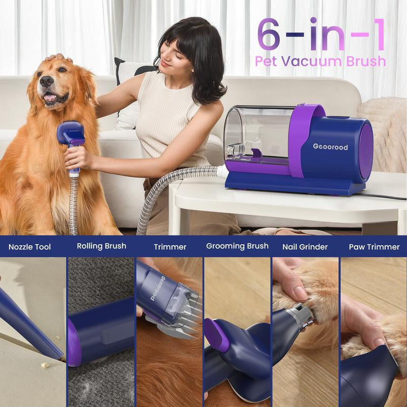 【Geoorood】Dog Grooming Vacuum Kit, Pet Grooming Vacuum with Clipper Nail Grinder, 2.5L Dust Cup Dog Deshedding Vacuum Brush with 4-6 Pet Grooming Tools for Shedding Pet Hair, Professional Pet Grooming Vacuum Kit, Cute Kitten #Fallfreshness