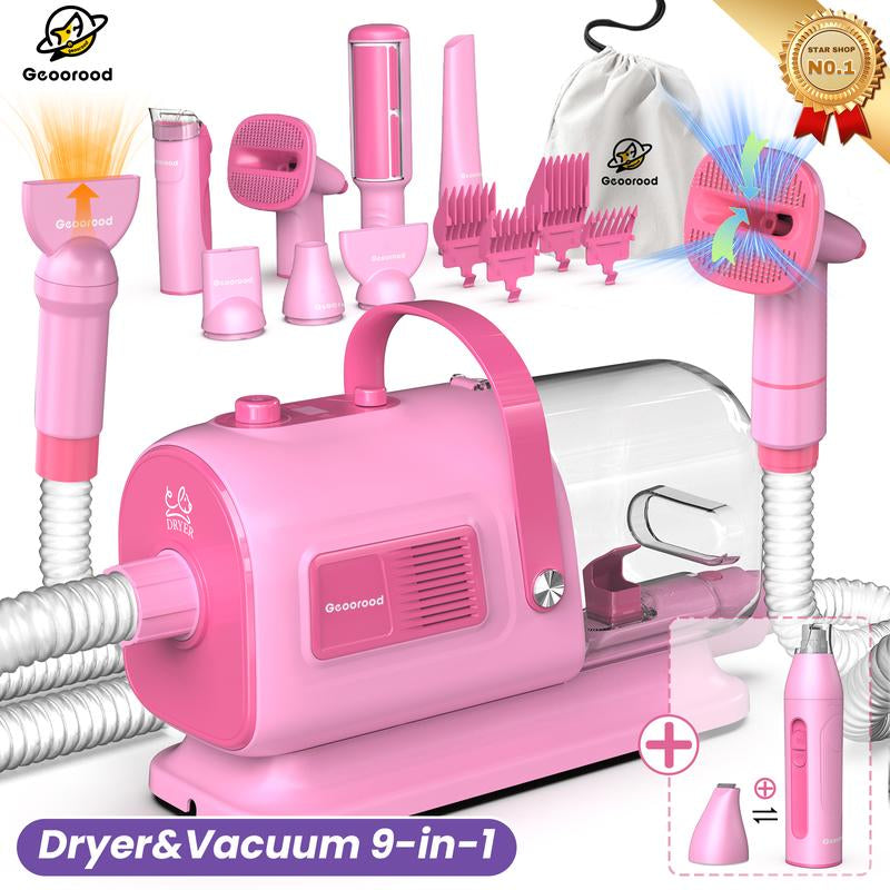 【Geoorood】Dog Grooming Vacuum Kit, Pet Grooming Vacuum with Clipper Nail Grinder, 2.5L Dust Cup Dog Deshedding Vacuum Brush with 4-6 Pet Grooming Tools for Shedding Pet Hair, Professional Pet Grooming Vacuum Kit, Cute Kitten #Fallfreshness